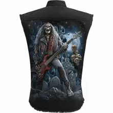 Unisex Worker Shirt: Grim Rocker (Black) (Back Print) thumbnail