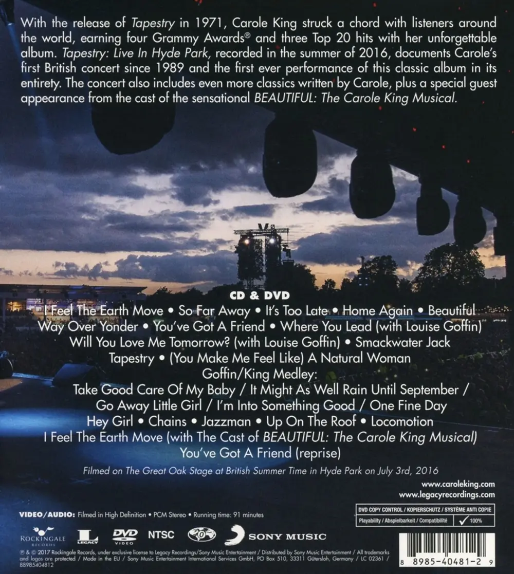Carole King – KING, CAROLE - Tapestry: Live in Hyde Park (C (CD)