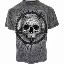 Unisex Acid Wash T-Shirt: Cracking Up (Black & Grey) thumbnail