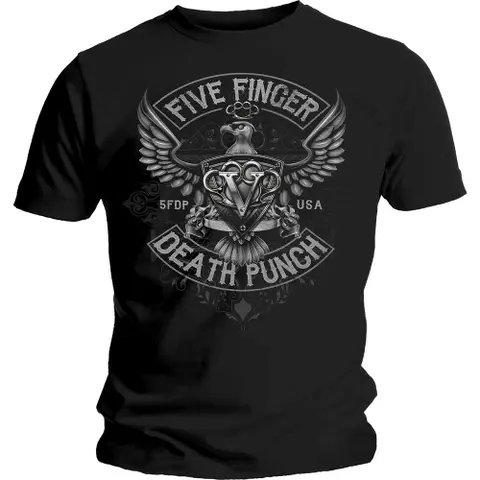 Five Finger Death Punch – Tričko Howe Eagle Crest (Čierna), Unisex, Čierna
