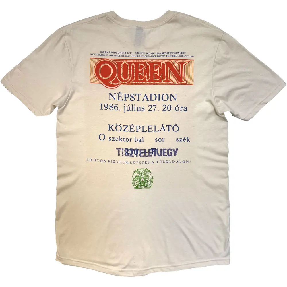 Queen – Budapest Ticket (Natural) (Tričko)