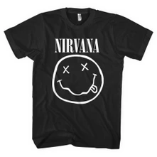 Nirvana, Tričko White Smiley, Unisex, Čierna