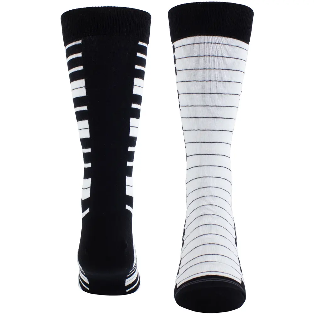 Unisex Crew Socks: Piano (Black)  (UK Size 6.5 - 11)