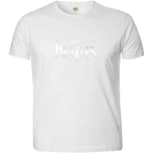 The Beatles, Tričko Drop T Logo, Unisex, Biela