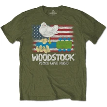 Woodstock, Tričko Flag, Unisex, Zelená