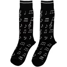 Unisex Crew Socks: Musical Notes (Black) (UK Size 6.5 - 11) thumbnail