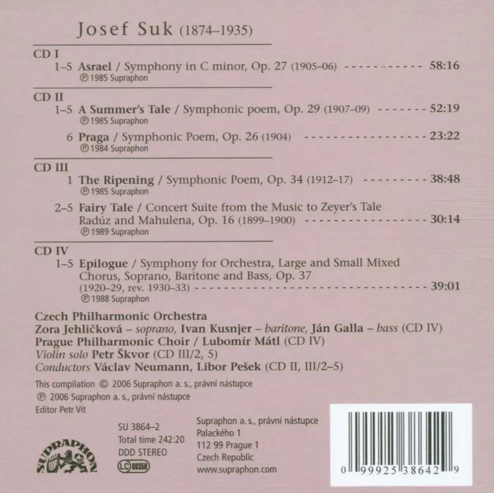 Suk: Asrael, Pohádka léta, Zrání, Epilog