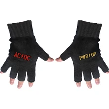 AC/DC, Rukavice PWR-UP Logo, Unisex, Čierna