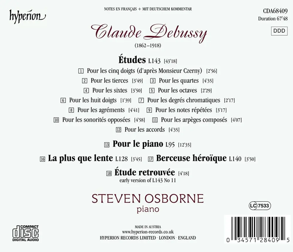 DEBUSSY ETUDES & POUR LE PIANO