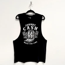 Johnny Cash, Tielko Walk The Line Boots, Unisex, Čierna