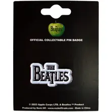 The Beatles – Drop T Logo (White on Black) (Odznak)