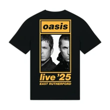 Tričko Unisex T-Shirt: East Rutherford Half Faces Fan Store (Black) (Back Print & Ex-Tour)
