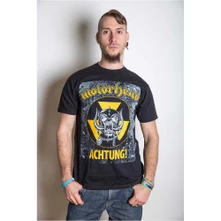 Motörhead, Tričko Achtung!, Unisex, Čierna