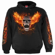 Mikina Unisex Pullover Hoodie: Rocking The Dead (Black) (Back & Sleeve Print)