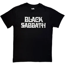 Black Sabbath, Tričko Curly Logo Mono, Unisex, Čierna