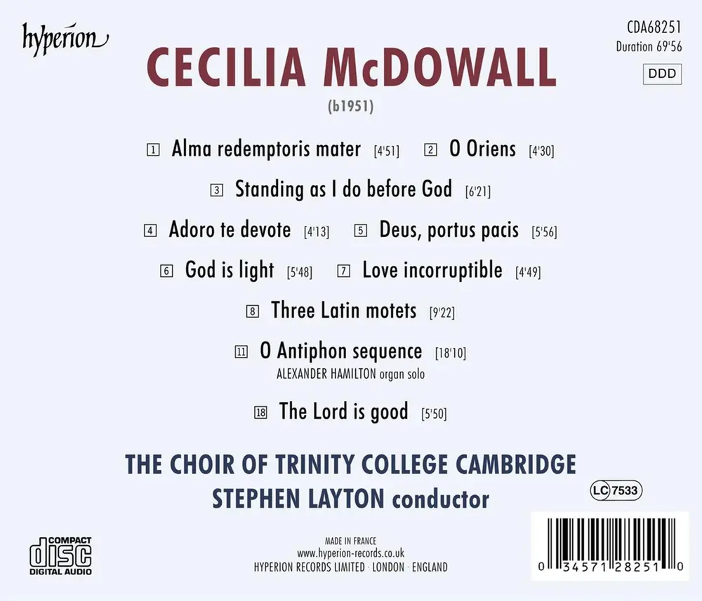 CECILIA MCDOWALL: SACRED CHORAL MUSIC
