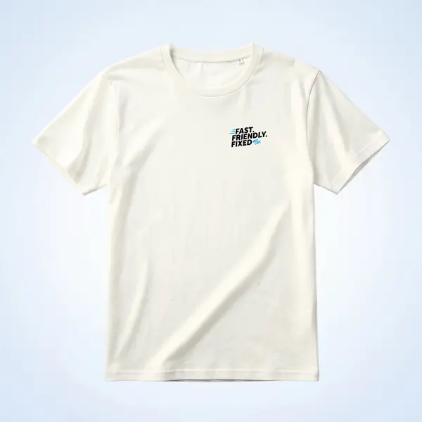2026 – T-shirt AT&T Fast Friendly Fixed Re-Made T-Shirt, Unisex, Off White