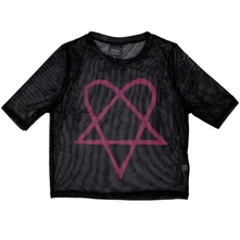 HIM, Tielko Pink Heartagram, Žena, Čierna