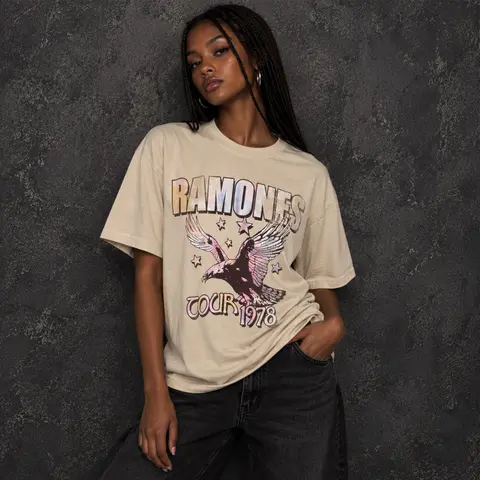 Ladies Unplugged T-Shirt: Eagle Tour '78 (Sand)