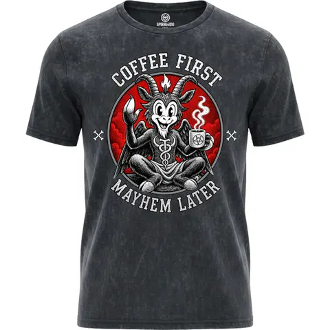 Spiral – Tričko Coffee And Mayhem (Multi-color, Acid Wash T-Shirt), Unisex, Multi-color