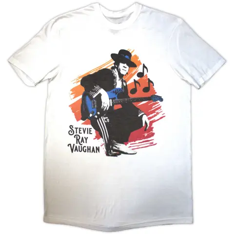 Stevie Ray Vaughan – Tričko Stevie (Biela), Unisex, Biela