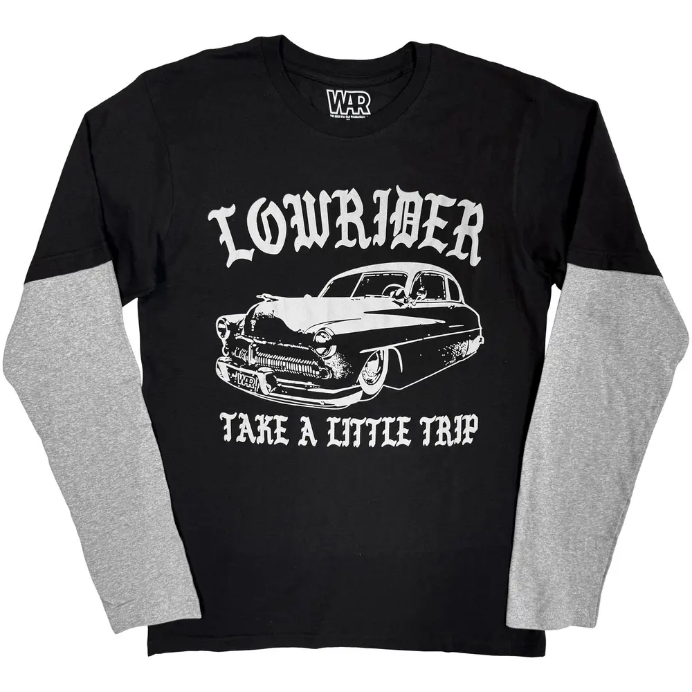Unisex 2 In 1 Layered Long Sleeve T-Shirt: Low Rider (Black & Grey)