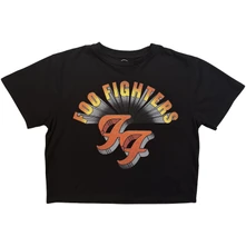 Croptop Ladies Crop Top: Retro Rock Emblem (Black)