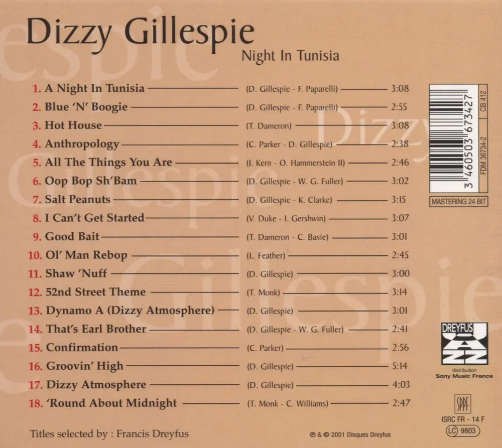 Dizzy Gillespie – A NIGHT IN TUNISIA (CD)