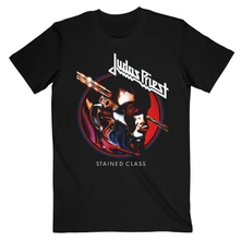 Judas Priest, Tričko Stained Class Album Circle, Unisex, Čierna