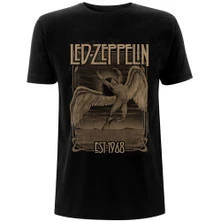 Led Zeppelin, Tričko Faded Falling, Unisex, Čierna