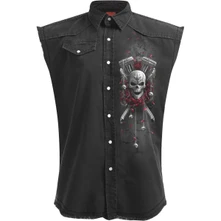 Košeľa Unisex Worker Shirt: DOTD Bikers (Black) (Back Print)