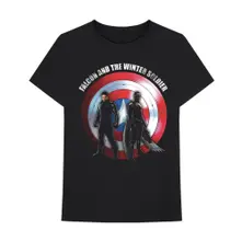 Falcon & Winter Soldier Shield Logo (Negru) (Tricou)