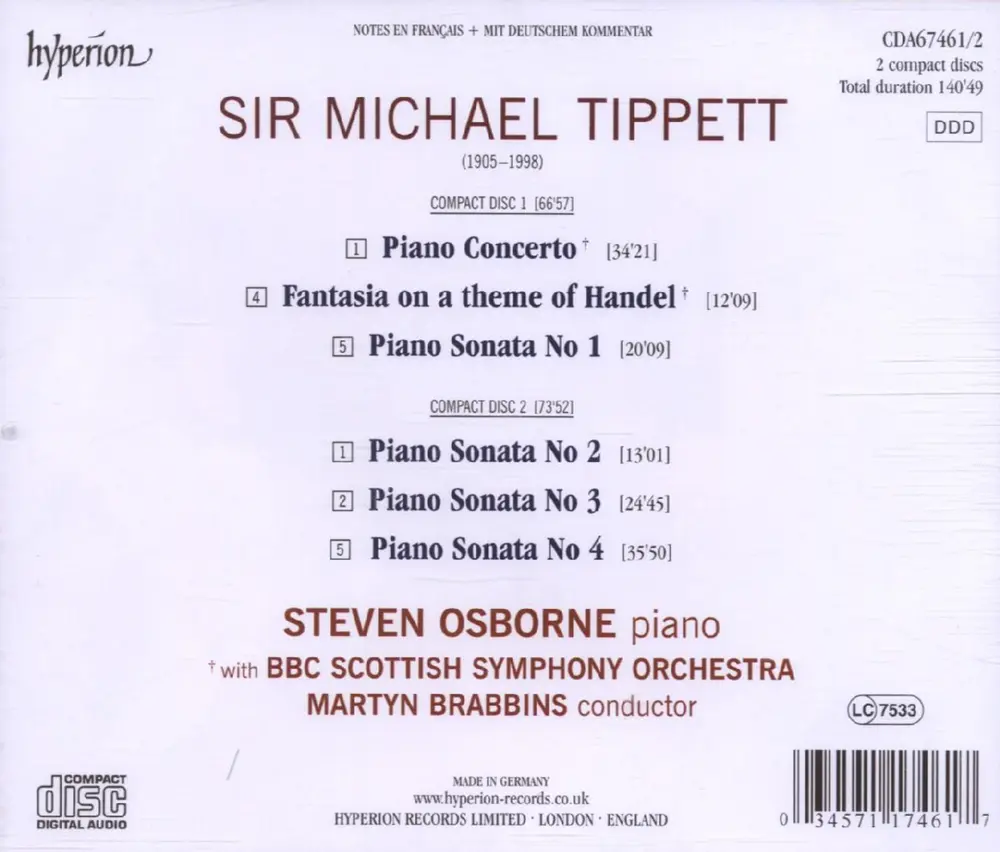TIPPETT: PIANO CONCERT...
