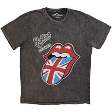Tričko Unisex Stone Wash T-Shirt: British Tongue (Charcoal Grey)