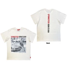 Tričko Unisex Unplugged T-Shirt: Born To Run (White) (Back Print)