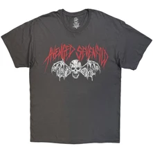 Avenged Sevenfold, Tričko Unisex T-Shirt: Skull Bat (Charcoal Grey), Unisex, Šedá
