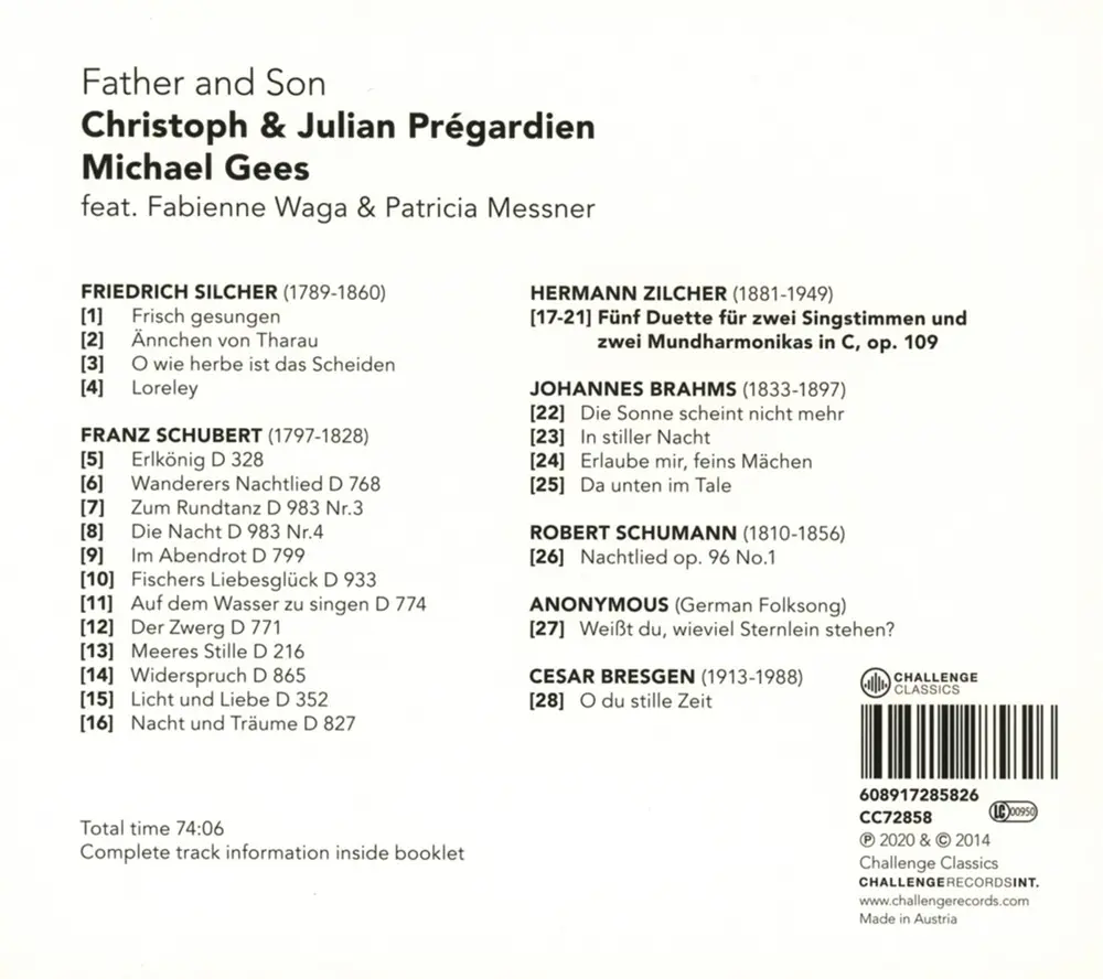 Christoph Prégardien – FATHER & SON (CD)