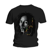 Bob Marley, Tričko Rasta Smoke, Unisex, Čierna