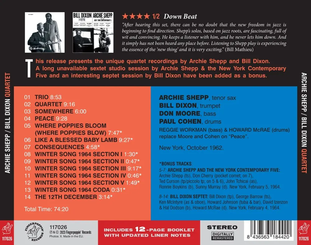SHEPP, ARCHIE & BILL DIXO - ARCHIE SHEPP & BILL DIXON QUARTET