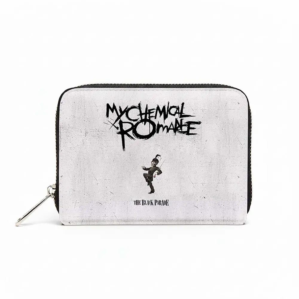 Zip Top Purse: Black Parade White (Multicolour)