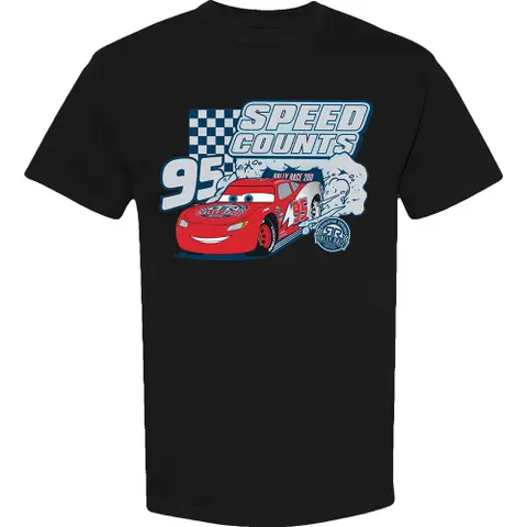 Tričko Cars Speed Counts (Čierna), Unisex, Čierna
