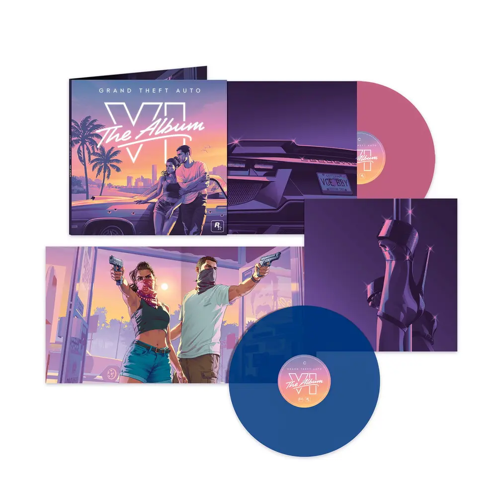 Vinyl Grand Theft Auto VI: The Album (2LP, priehľadný ružový + modrý vinyl)