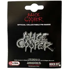 Alice Cooper – Dripping Logo Silver (Odznak)