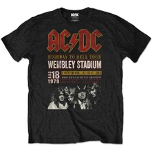 AC/DC, Tričko Wembley '79, Unisex, Čierna