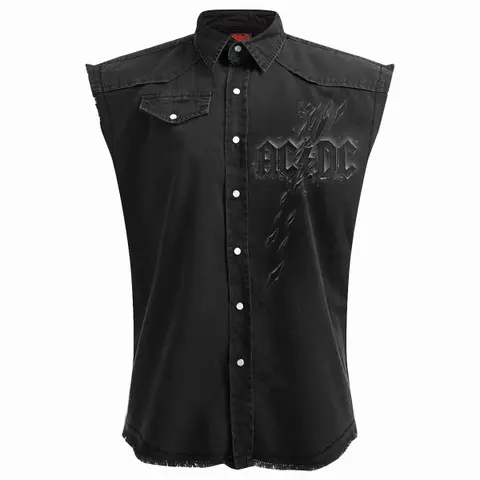 Unisex Worker Shirt: Back In Black Torn (Black) (Back Print)