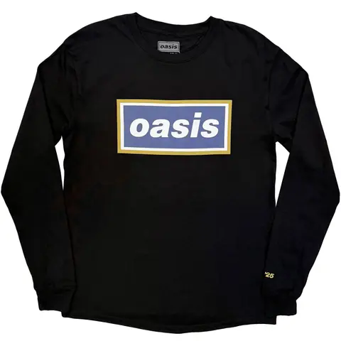 Unisex Long Sleeve T-Shirt: Navy Gold Logo (Black) (Ex-Tour)