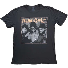 Run-DMC, Tričko B&W Photo, Unisex, Čierna