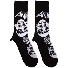 Anthrax, Ponožky Faces Pattern B&W, Unisex, Čierna
