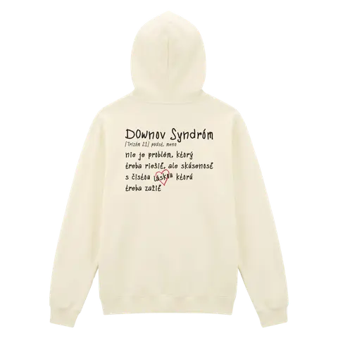 Láska Rozdiely Nevidí – Mikina Downov syndróm, Unisex, Piesková