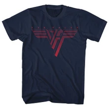 Van Halen, Tričko Classic Red Logo, Unisex, Modrá